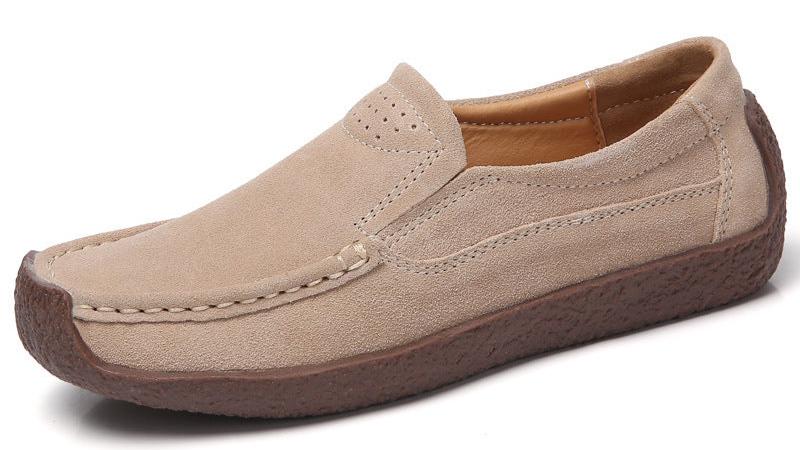 Round Toe Loafers Casual Versatile Color Flats Slip-on Cozy Shoes