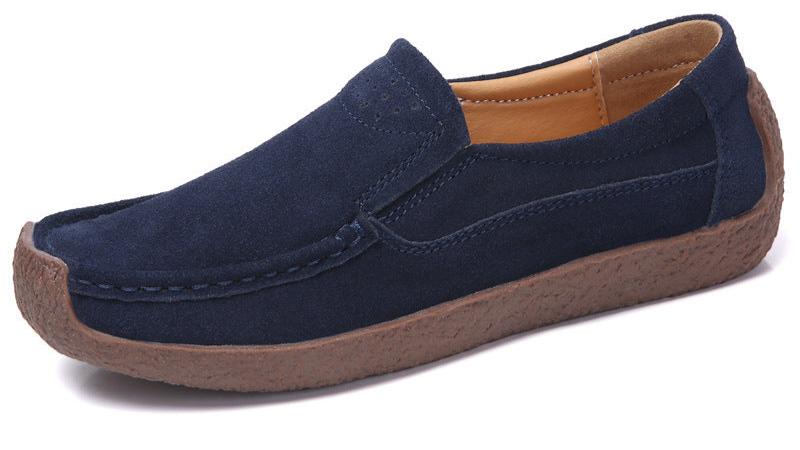 Round Toe Loafers Casual Versatile Color Flats Slip-on Cozy Shoes