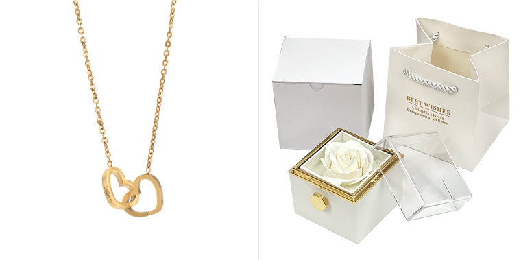 Rose Gift Box Rotating Soap Flower Jewelry Packaging Box Valentine's Day Gift