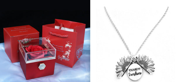 Rose Gift Box Rotating Soap Flower Jewelry Packaging Box Valentine's Day Gift