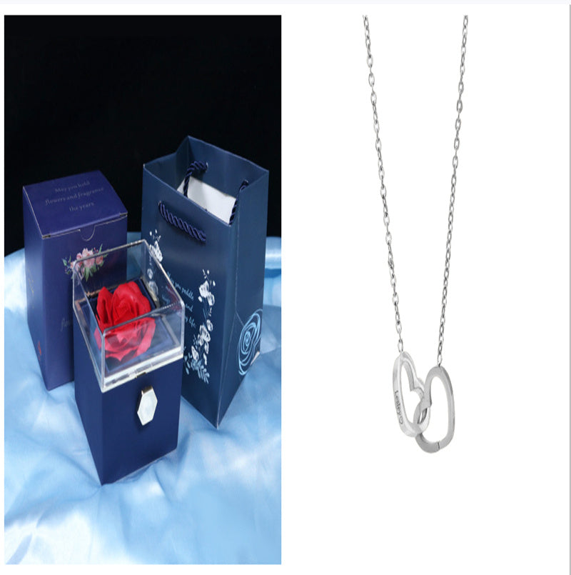 Rose Gift Box Rotating Soap Flower Jewelry Packaging Box Valentine's Day Gift