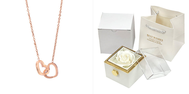 Rose Gift Box Rotating Soap Flower Jewelry Packaging Box Valentine's Day Gift