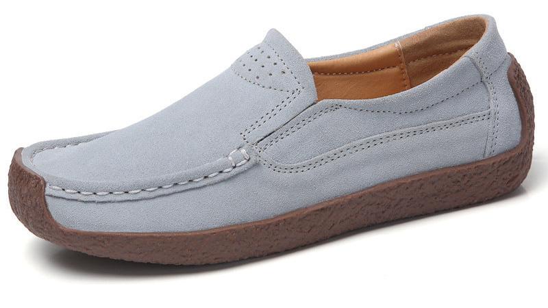 Round Toe Loafers Casual Versatile Color Flats Slip-on Cozy Shoes