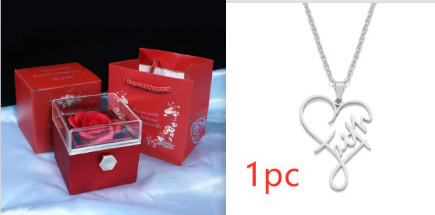 Rose Gift Box Rotating Soap Flower Jewelry Packaging Box Valentine's Day Gift