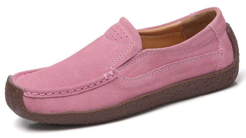 Round Toe Loafers Casual Versatile Color Flats Slip-on Cozy Shoes