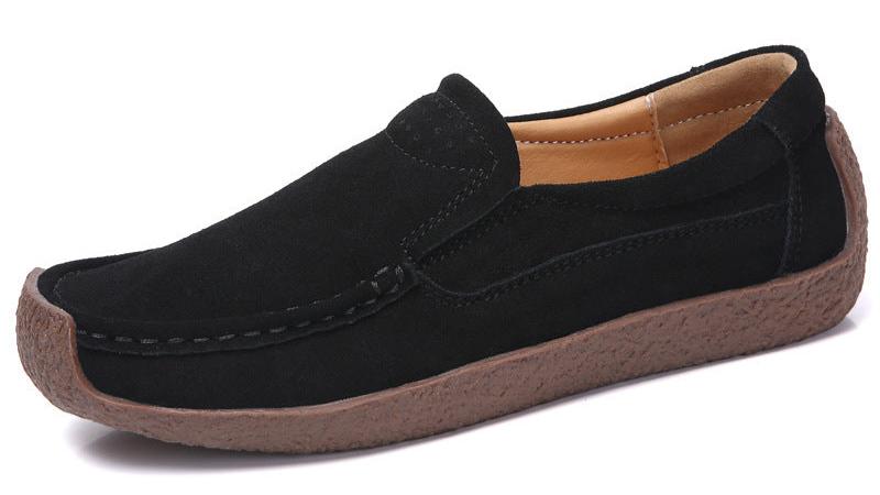 Round Toe Loafers Casual Versatile Color Flats Slip-on Cozy Shoes