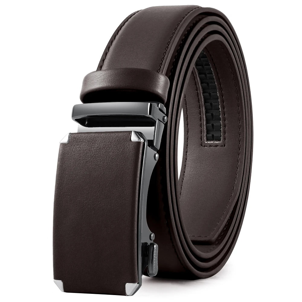 Men Genuine Leather Belt DOOPAI Metal Buckle Adjustment Adjustable Leather Belt