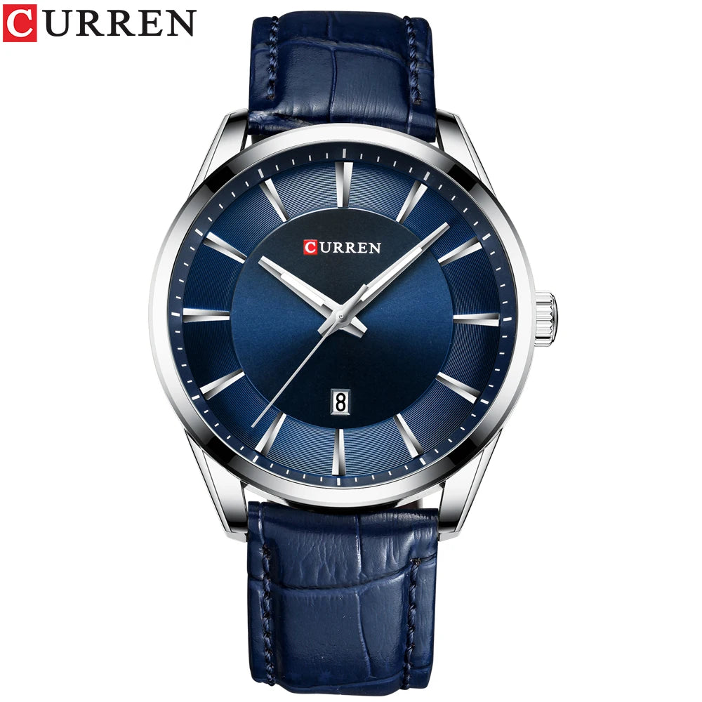Men Quartz Watch CURREN Men Leather Strap Male Wristwatches Reloj Hombres