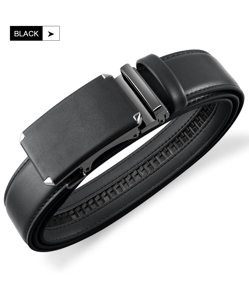 Men Genuine Leather Belt DOOPAI Metal Buckle Adjustment Adjustable Leather Belt