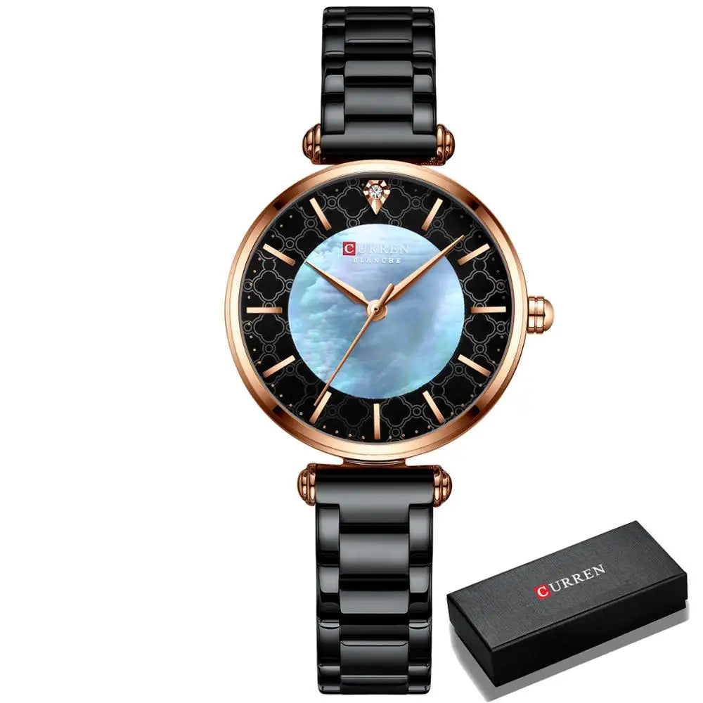 Women Watch CURREN Quartz Wristwatch with Stainless Steel Simple Female Clock