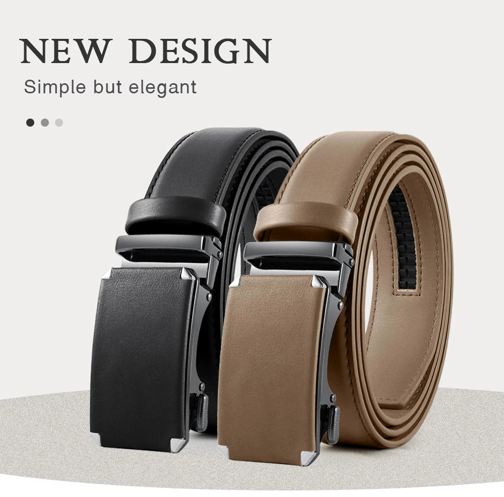 Men Genuine Leather Belt DOOPAI Metal Buckle Adjustment Adjustable Leather Belt