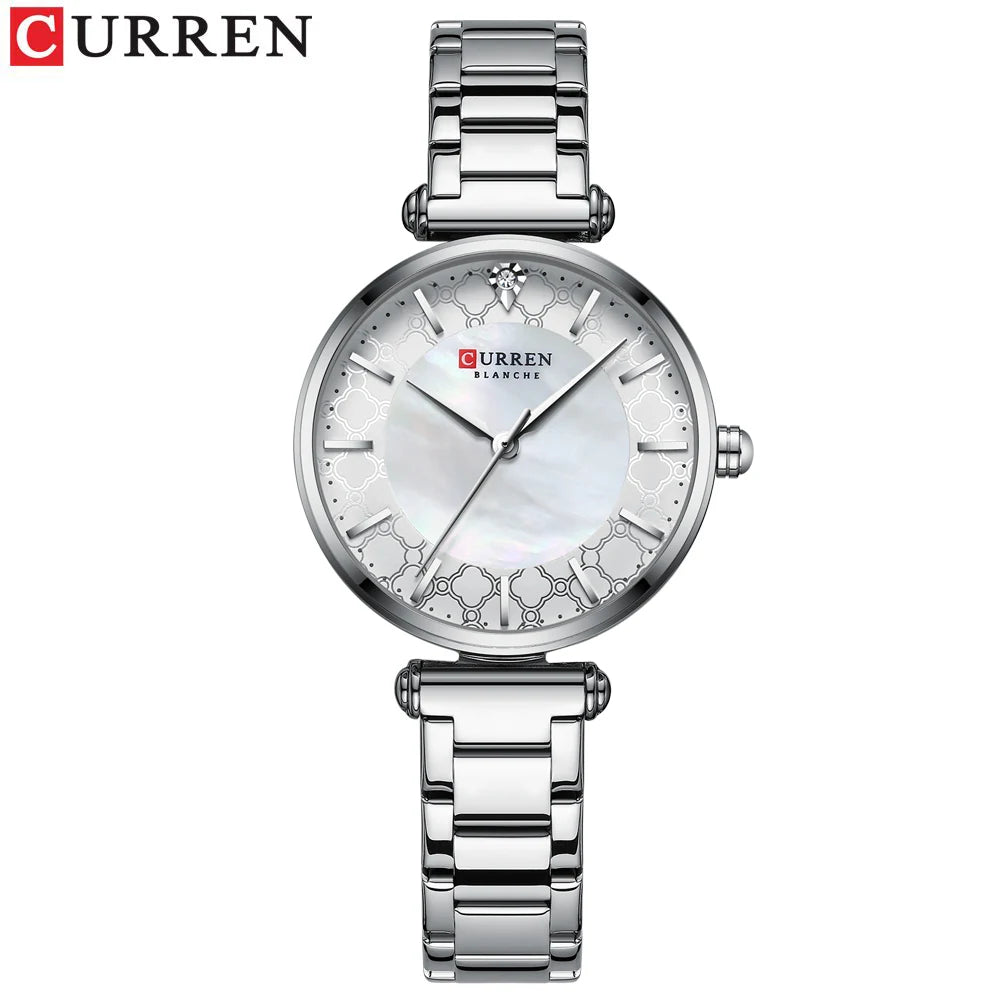 Women Watch CURREN Quartz Wristwatch with Stainless Steel Simple Female Clock