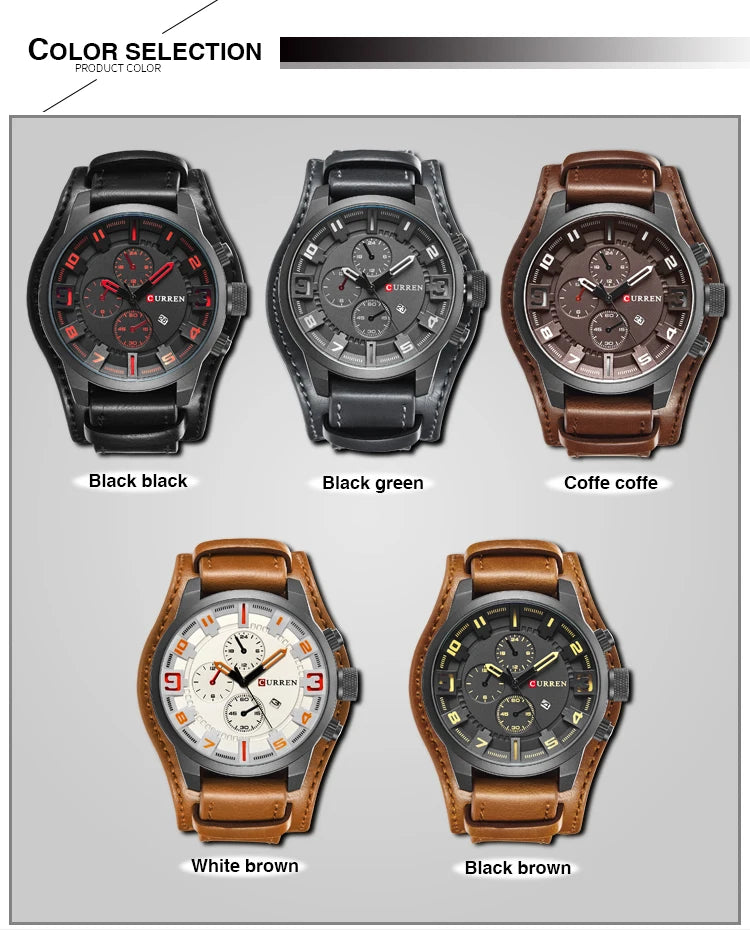 Men Watches Curren 8225 Quartz Watches Leather Clock Watch Relogio Masculino