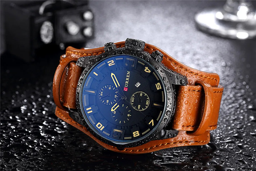 Men Watches Curren 8225 Quartz Watches Leather Clock Watch Relogio Masculino