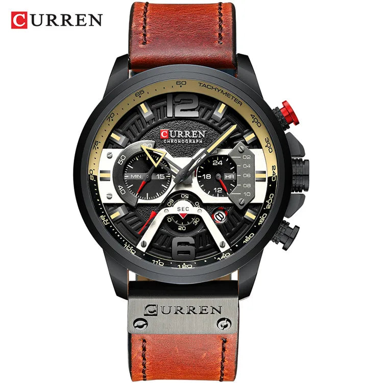 Men Watches CURREN Wristwatch Leather Quartz Watch erkek saat Curren 8329