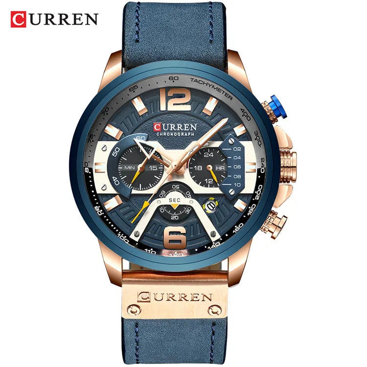 Men Watches CURREN Wristwatch Leather Quartz Watch erkek saat Curren 8329