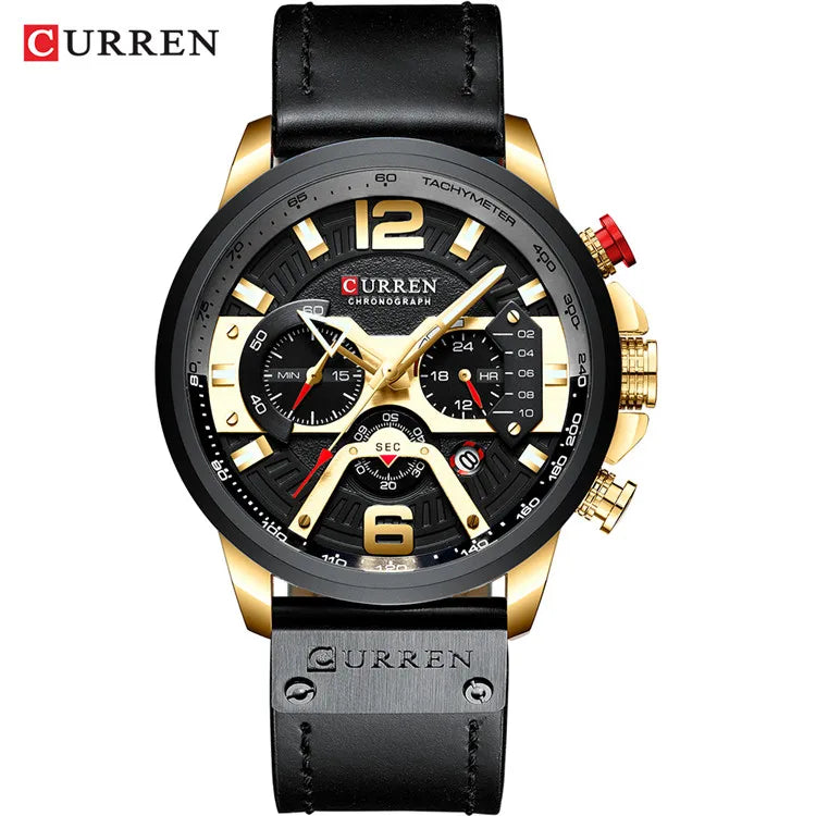 Men Watches CURREN Wristwatch Leather Quartz Watch erkek saat Curren 8329