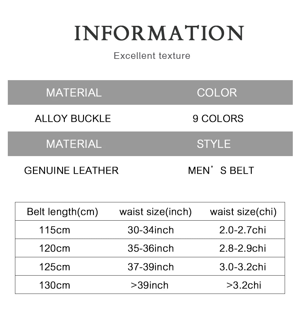 Men Genuine Leather Belt DOOPAI Metal Buckle Adjustment Adjustable Leather Belt