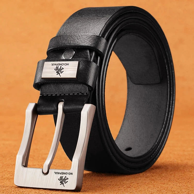 Men's Belt Genuine Leather Buckle Casual Belts Business Cowboy Waistband