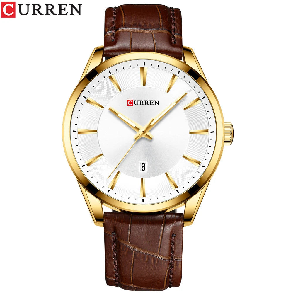 Men Quartz Watch CURREN Men Leather Strap Male Wristwatches Reloj Hombres