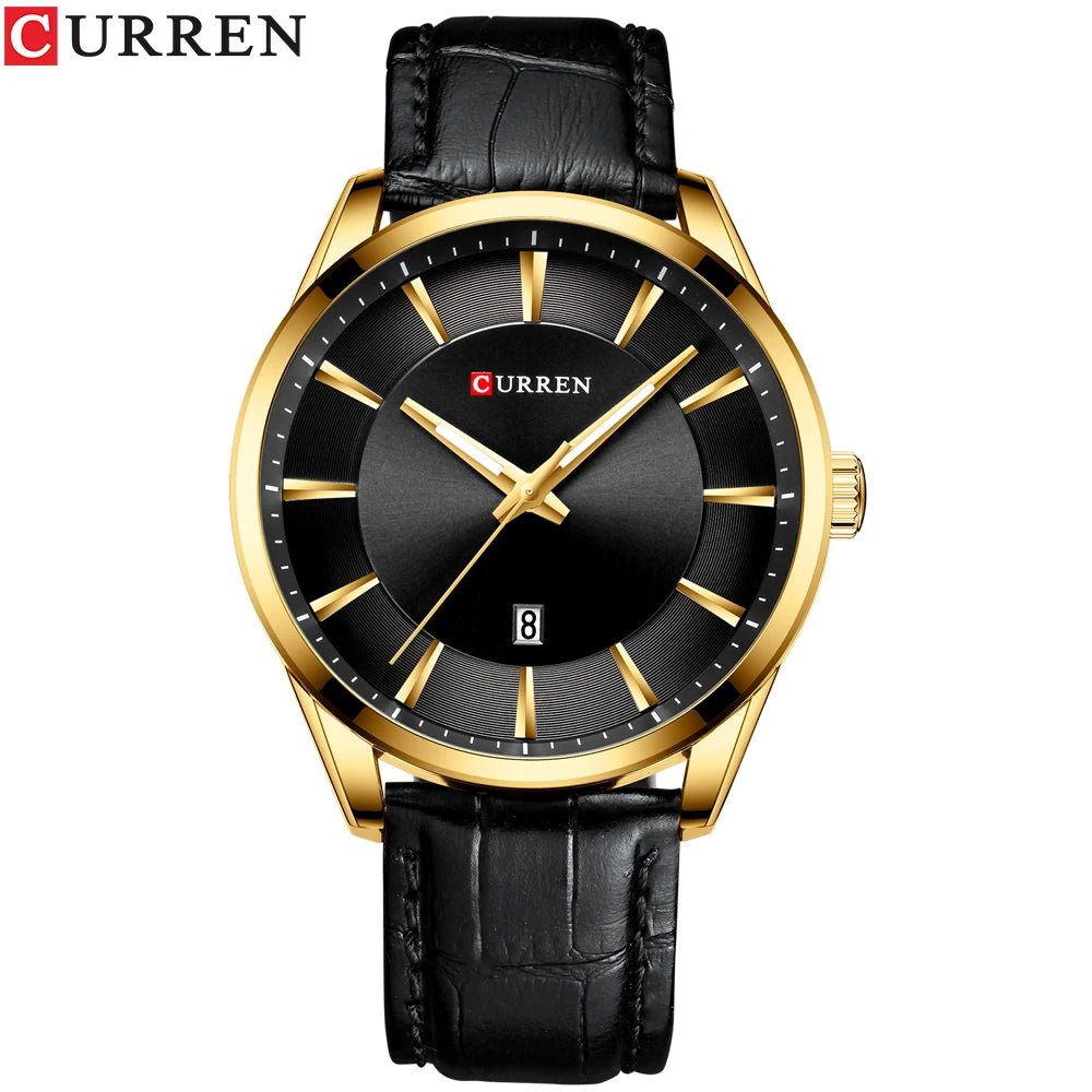 Men Quartz Watch CURREN Men Leather Strap Male Wristwatches Reloj Hombres
