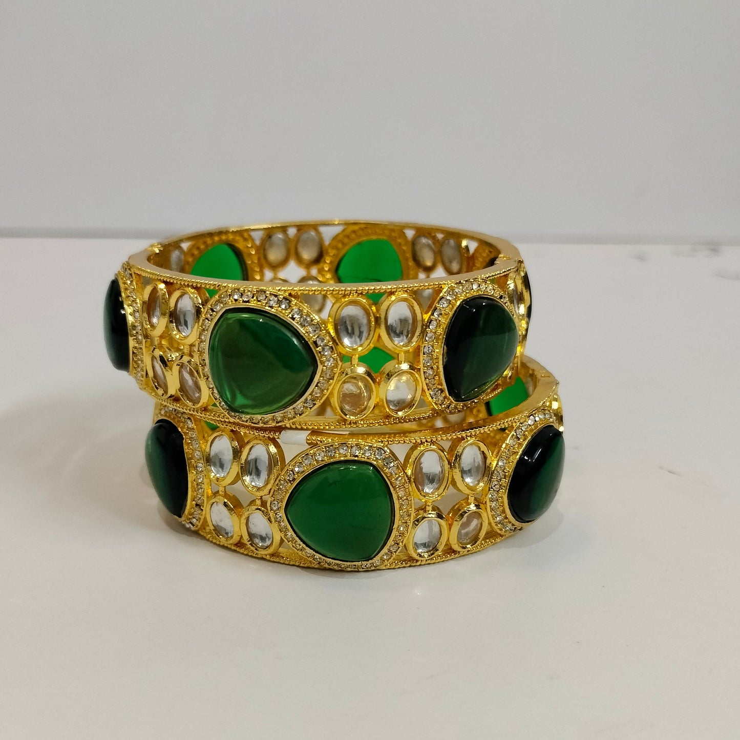 A1 Bangals (Kadha) Jewelry for Women (2 Pcs Set) or (Pair) Elegant Classic & Majestic Stylish Look for Festival & Celebration YY-AJ-B0001