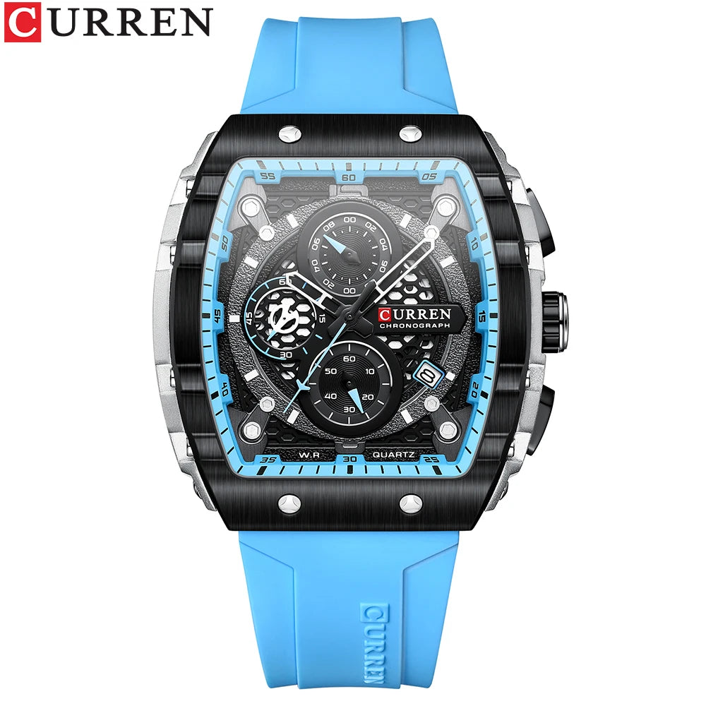 Men Watches CURREN unique square design quartz waterproof Men Watches Herren Armbanduhren