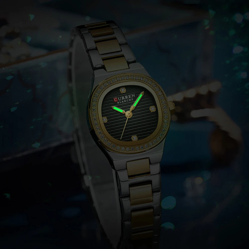 Women Quartz Watch CURREN Casual Wristwatches Ladies Stainless Steel Bracelet with Luminous Hands