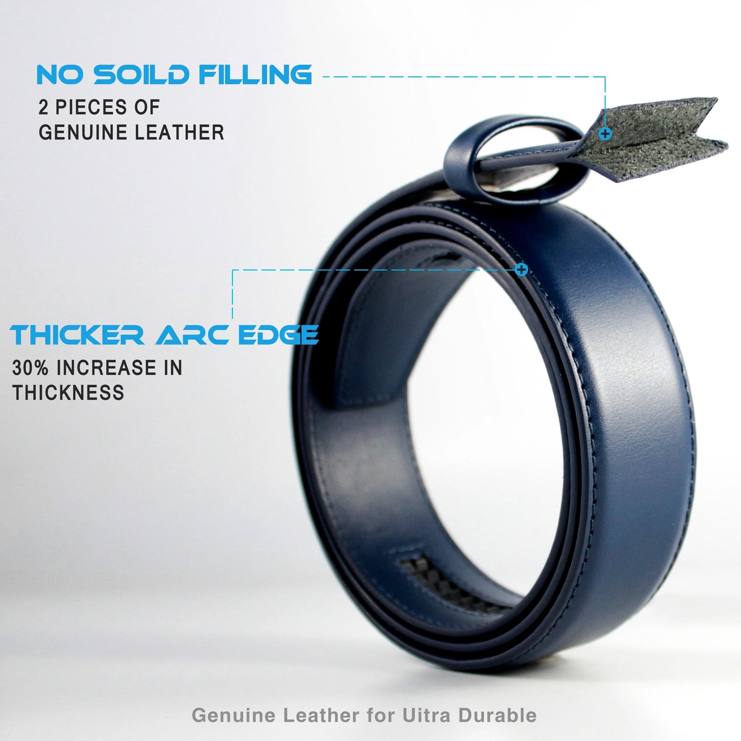Men Genuine Leather Belt DOOPAI Metal Buckle Adjustment Adjustable Leather Belt