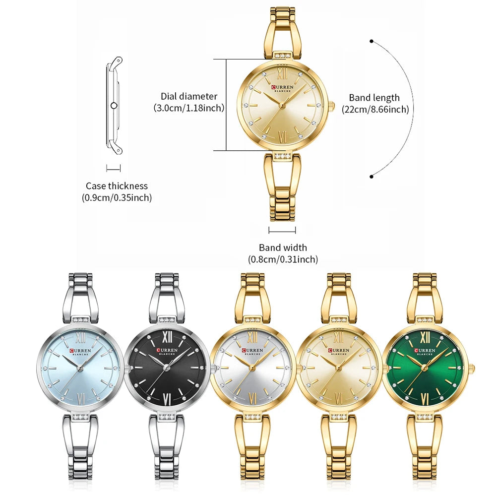 Women Watch CURREN Quartz Watch Charming Stainless Steel Women's Wristwatches