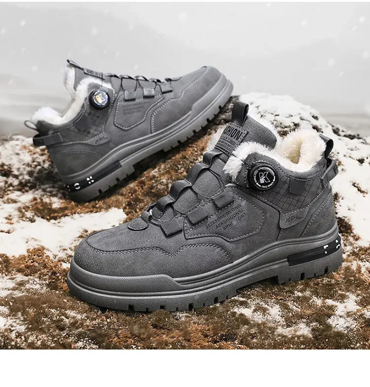 Men's Shoes Winter Fleece High-Top work shoes waterproof boots non-slip cotton shoes
