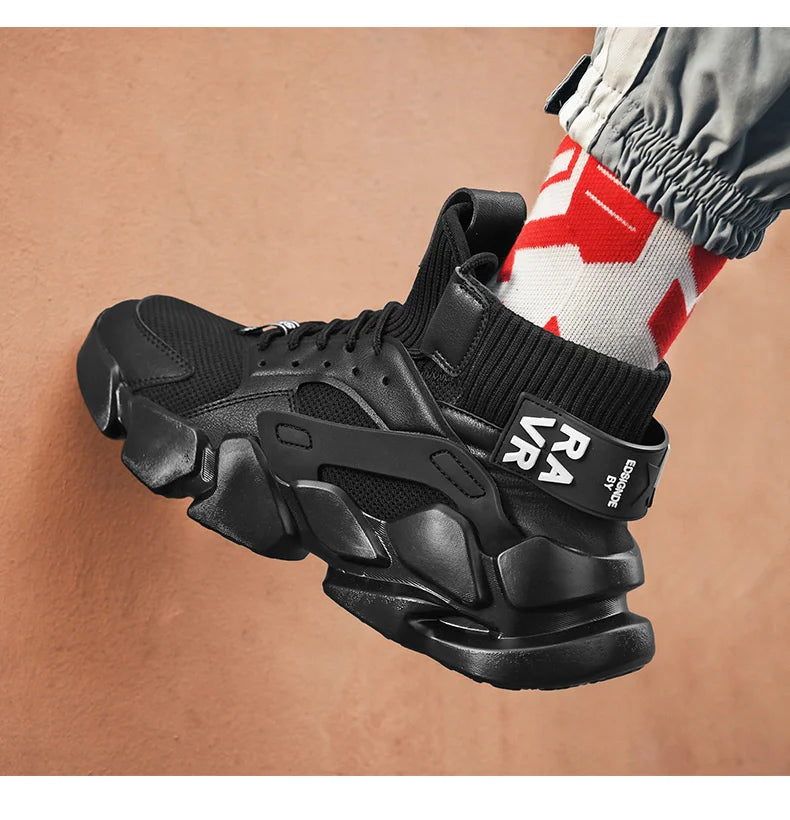 Men's Sneakers Shoes Chunky Autumn High-top Men Shoes Heighten Zapatillas Damping Shoes