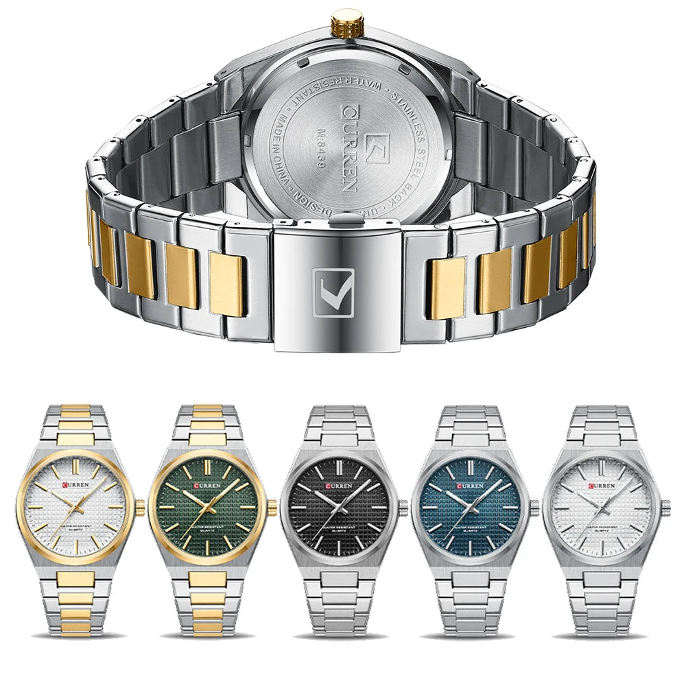 Men Quartz Watches CURREN 30M Waterproof Stainless Steel Quartz Date Clock Wristwatch Style Watch for Men
