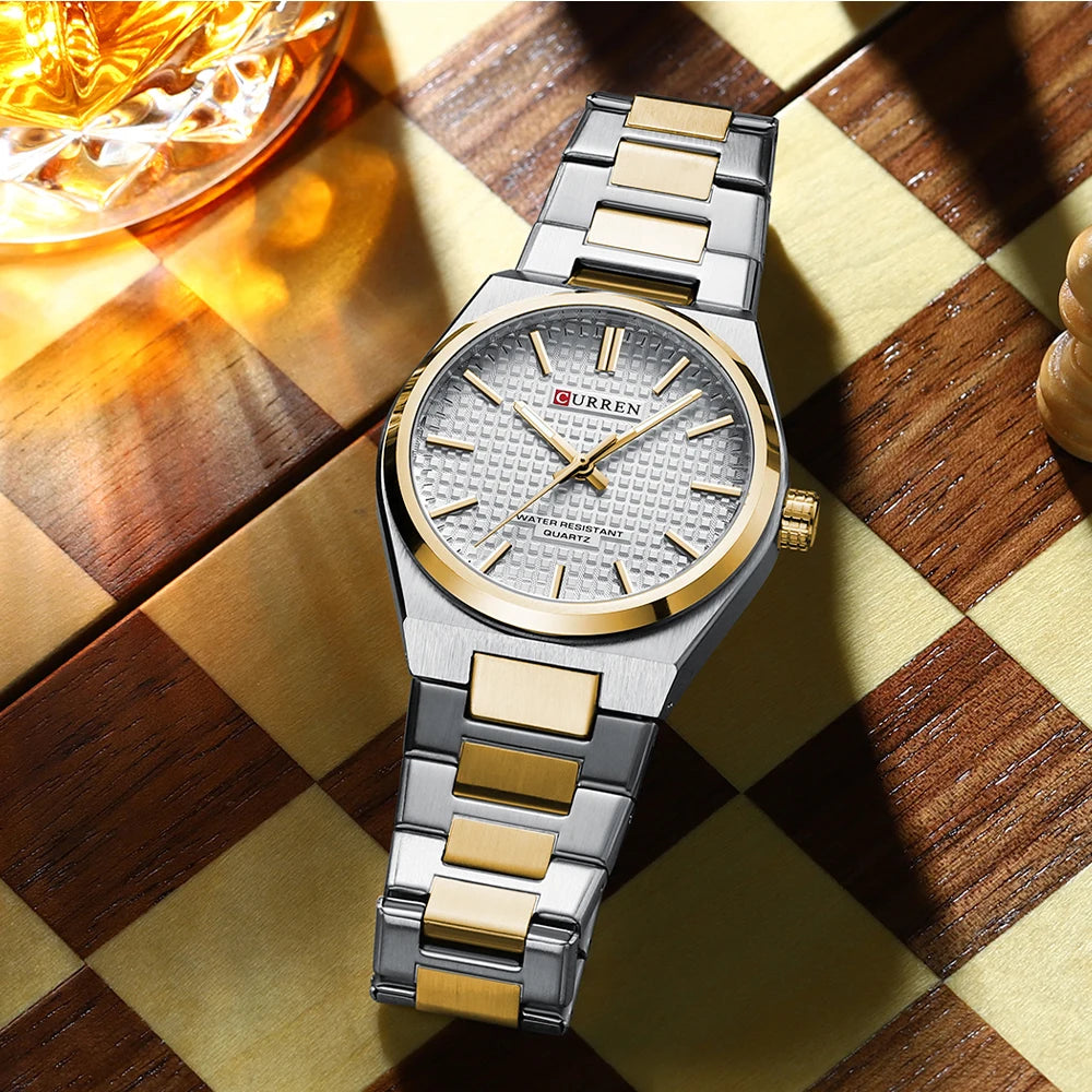 Men Quartz Watches CURREN 30M Waterproof Stainless Steel Quartz Date Clock Wristwatch Style Watch for Men