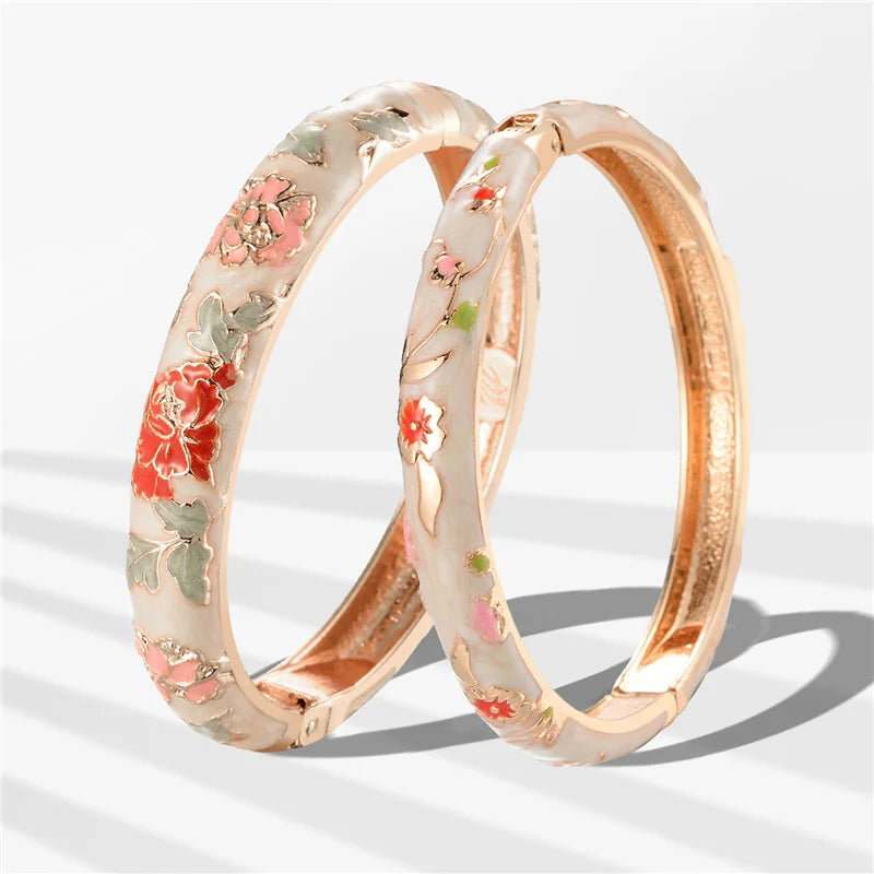 Enameled Bracelets For Women Flower Women Bangles Bracelet On Hand Gift