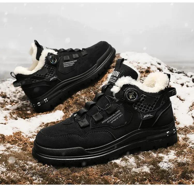 Men's Shoes Winter Fleece High-Top work shoes waterproof boots non-slip cotton shoes