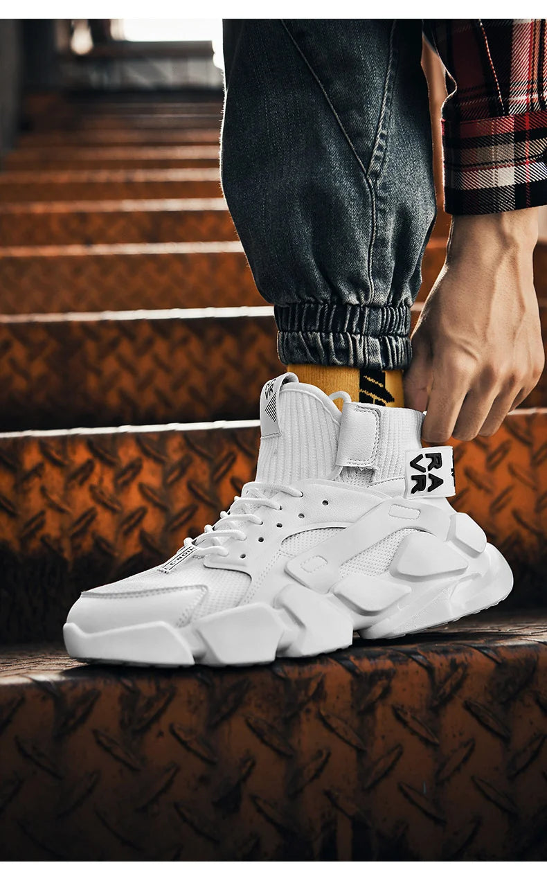 Men's Sneakers Shoes Chunky Autumn High-top Men Shoes Heighten Zapatillas Damping Shoes