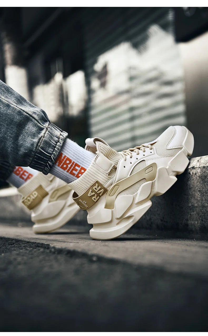 Men's Sneakers Shoes Chunky Autumn High-top Men Shoes Heighten Zapatillas Damping Shoes