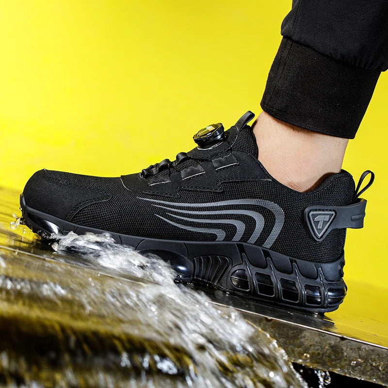 Men's Safety Shoes Steel Toe Cap Sneakers Style Puncture & Crash Proof Light Wear