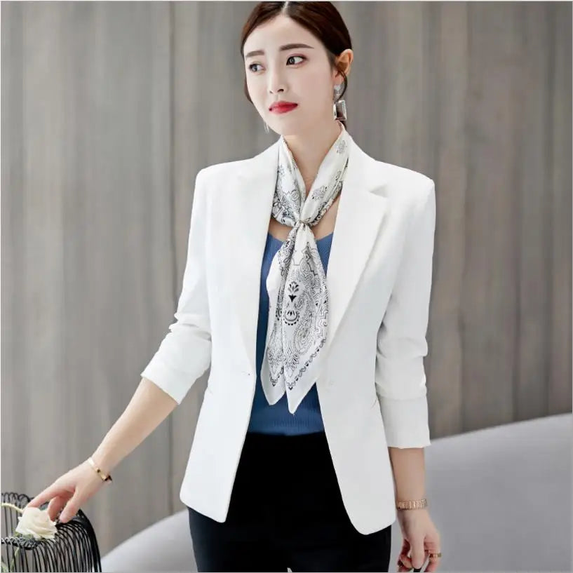 Women's Blazer Long Sleeve Pockets, Jackets Coat Slim, Office Lady Jacket, Female Tops Suit Blazer Femme Jackets
