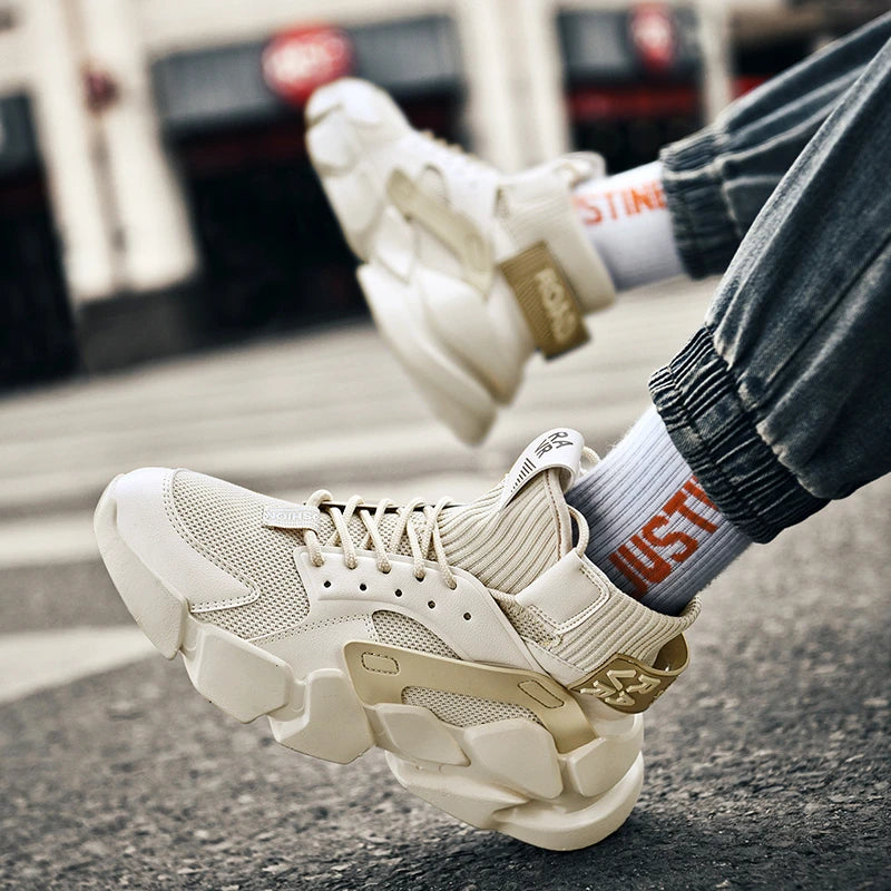 Men's Sneakers Shoes Chunky Autumn High-top Men Shoes Heighten Zapatillas Damping Shoes