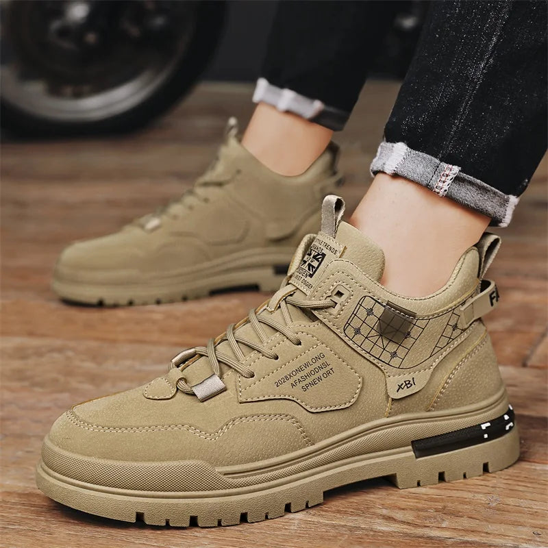 Men's Shoes Winter Fleece High-Top work shoes waterproof boots non-slip cotton shoes