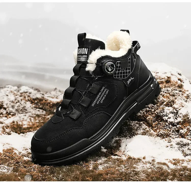 Men's Shoes Winter Fleece High-Top work shoes waterproof boots non-slip cotton shoes
