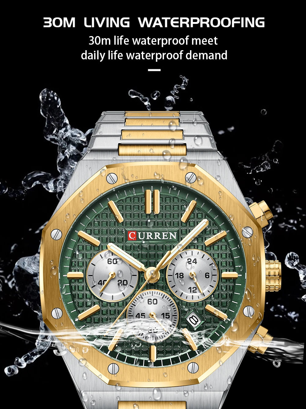 Men Quartz Watches CURREN Multifunction Luminous Quartz Male Wristwatch