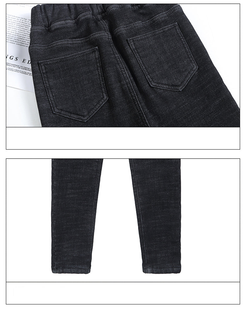 Women Jean Casual Thick Thermal Winter New Skinny Stretch waist Jeans Fleece Pencil Pants Plush Warm Trousers