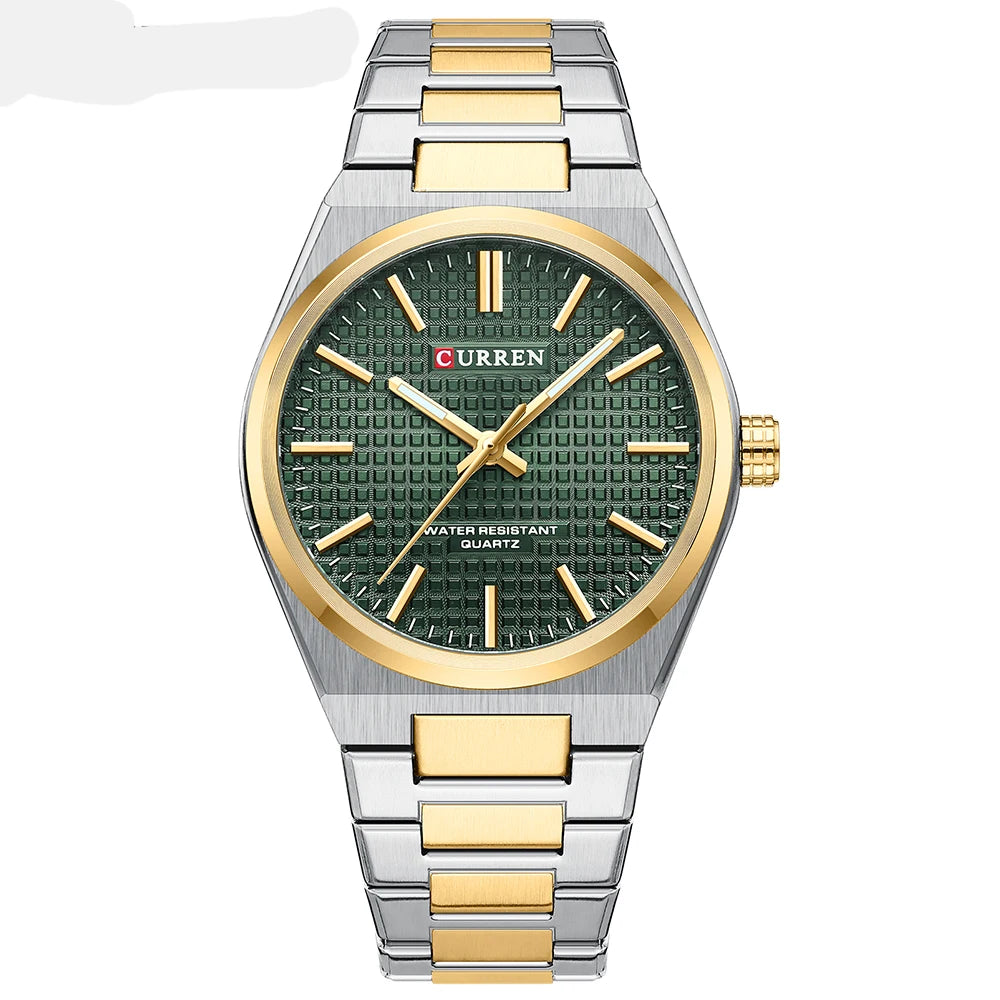 Men Quartz Watches CURREN 30M Waterproof Stainless Steel Quartz Date Clock Wristwatch Style Watch for Men
