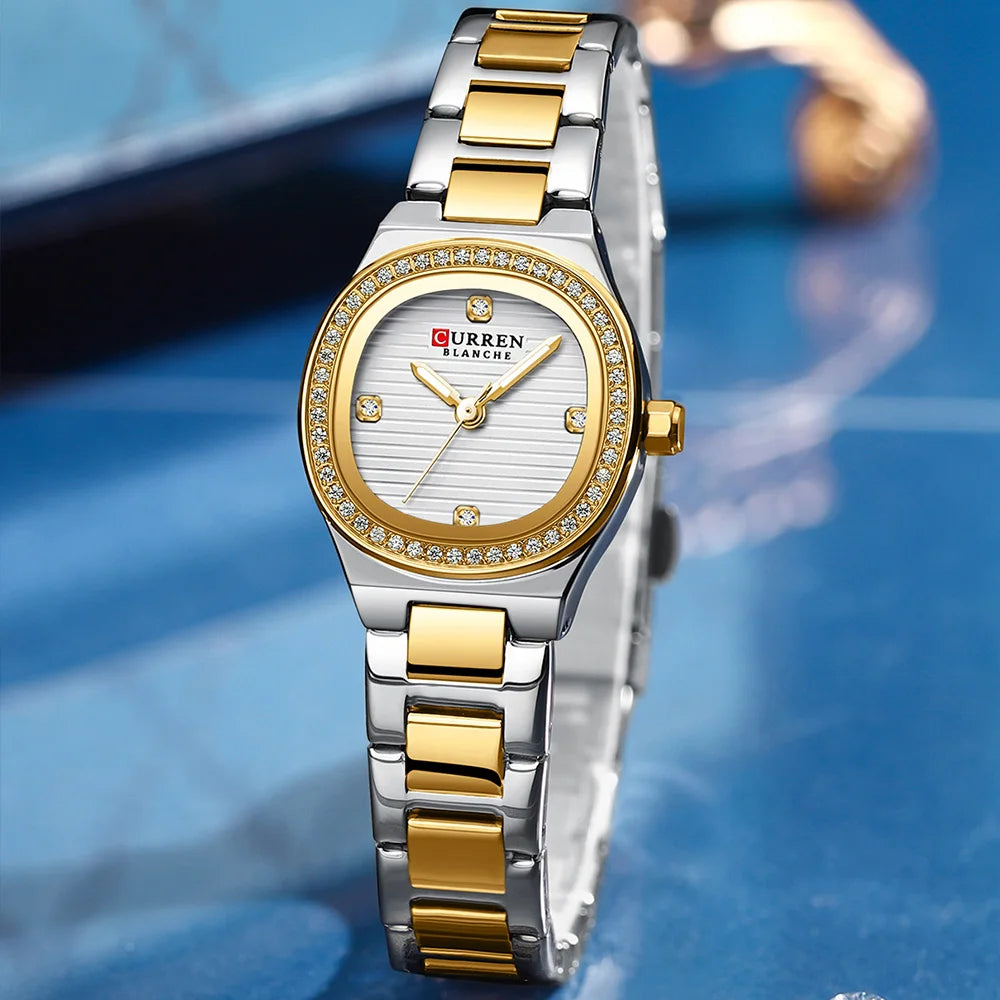 Women Quartz Watch CURREN Casual Wristwatches Ladies Stainless Steel Bracelet with Luminous Hands