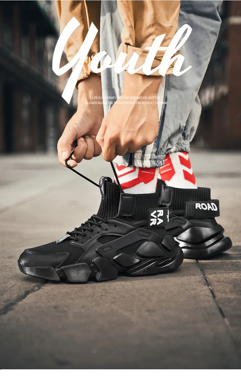Men's Sneakers Shoes Chunky Autumn High-top Men Shoes Heighten Zapatillas Damping Shoes