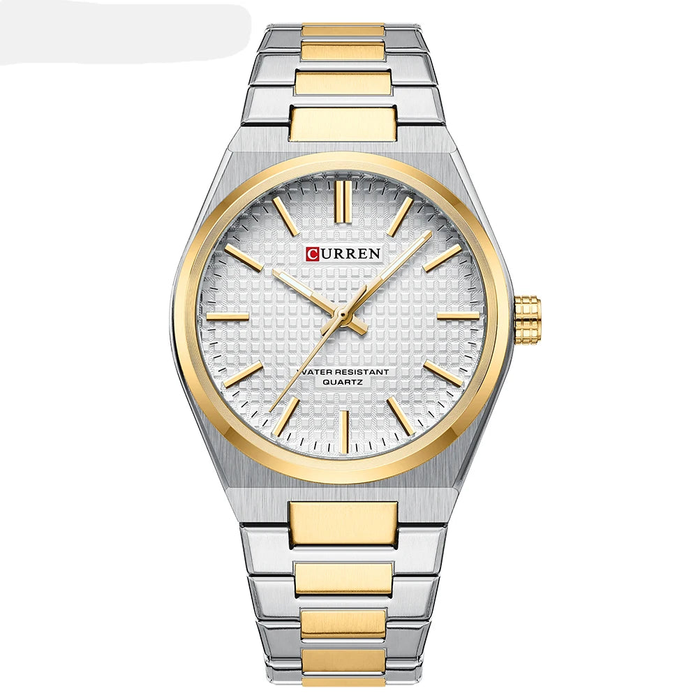 Men Quartz Watches CURREN 30M Waterproof Stainless Steel Quartz Date Clock Wristwatch Style Watch for Men