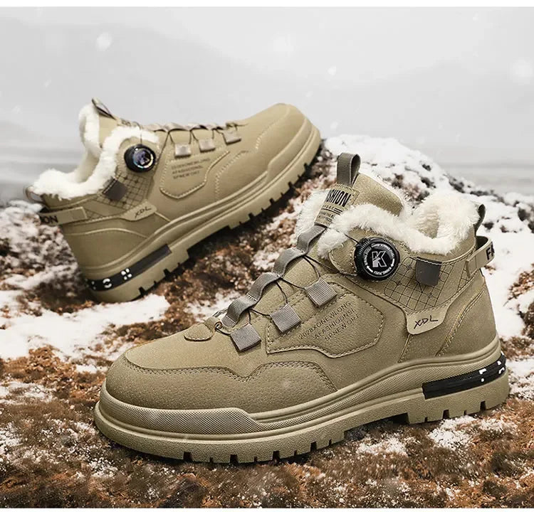 Men's Shoes Winter Fleece High-Top work shoes waterproof boots non-slip cotton shoes